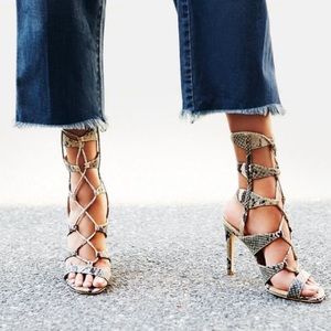 Loeffler Randall Snake Print Heels